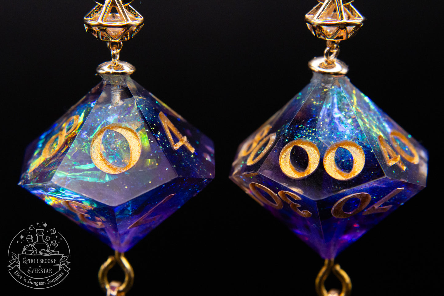 Wizards Wish D10 + D100 Earrings