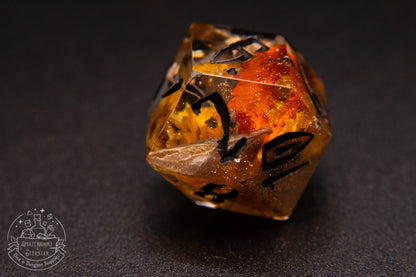 Pumpkin Spice Pointy Polyhedral Dice set