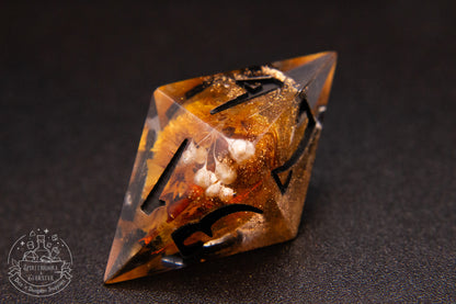 Pumpkin Spice Pointy Polyhedral Dice set