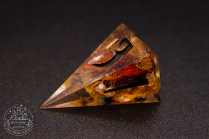Pumpkin Spice Pointy Polyhedral Dice set
