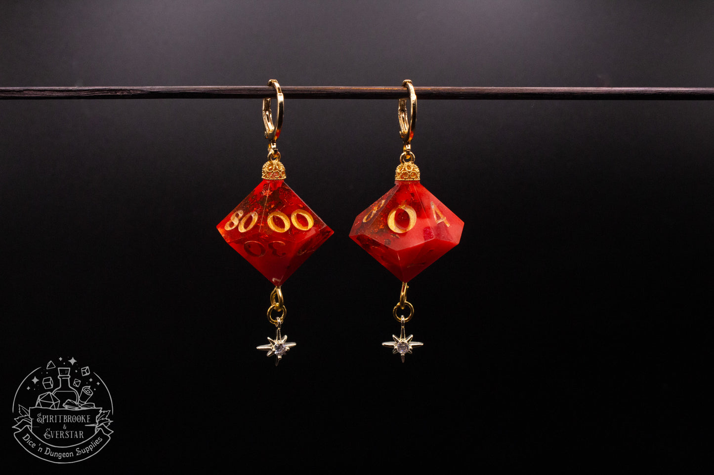 Crimson Radiance D10 + D100 Earrings