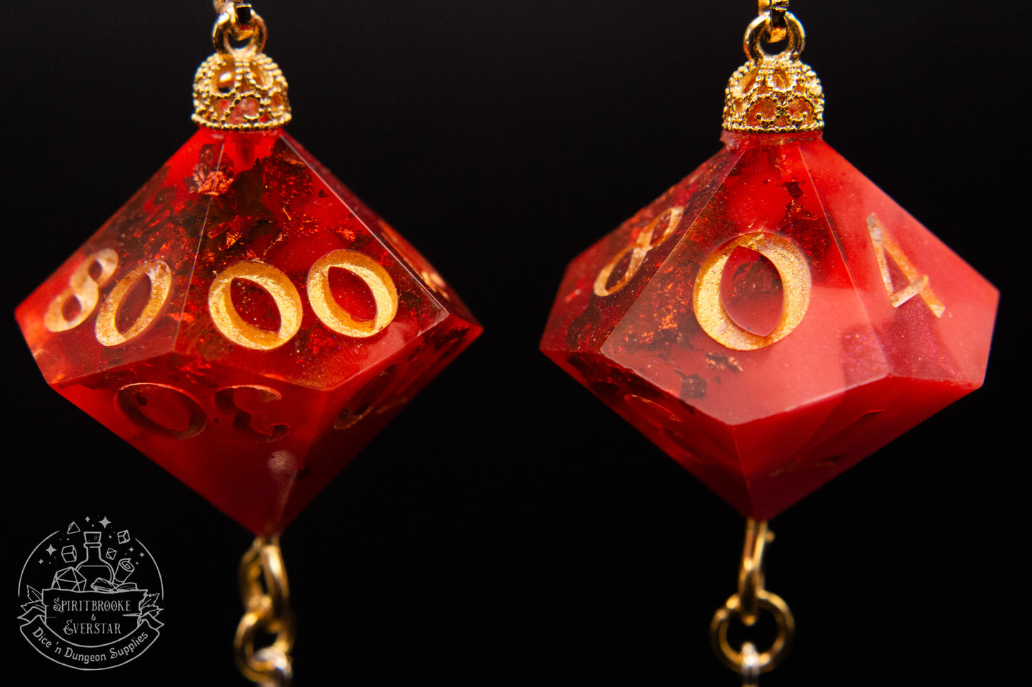 Crimson Radiance D10 + D100 Earrings
