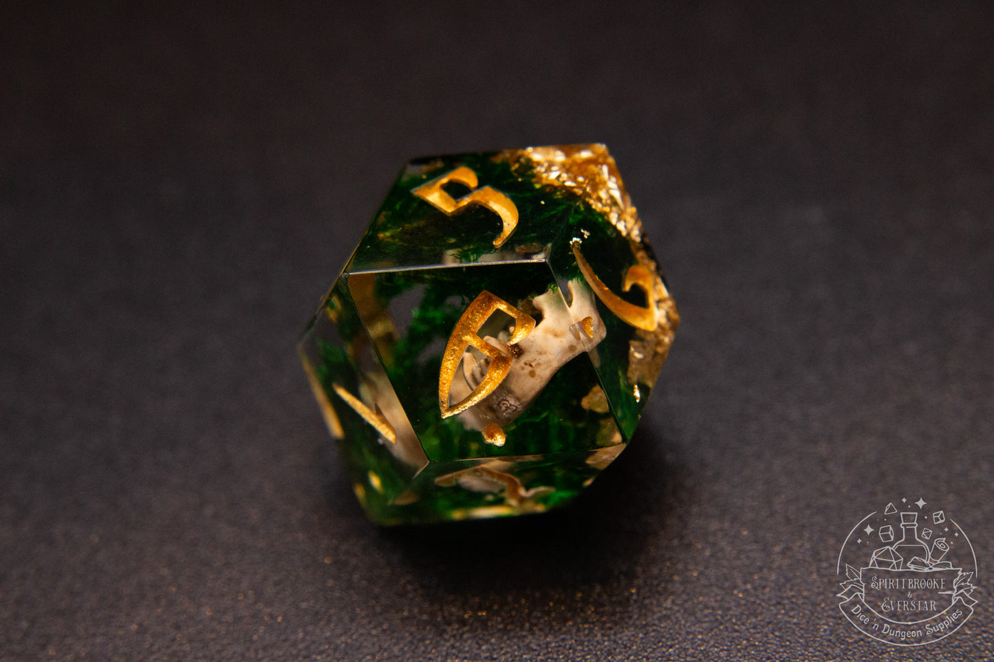 Golden Rot Pointy Polyhedral Dice set