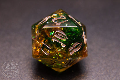 AmberMoss Pointy Polyhedral Dice set