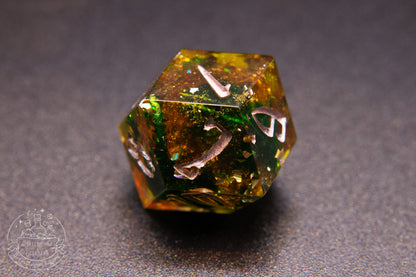 AmberMoss Pointy Polyhedral Dice set