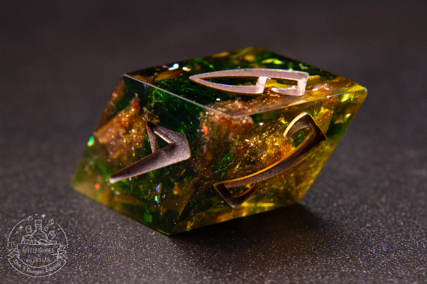 AmberMoss Pointy Polyhedral Dice set