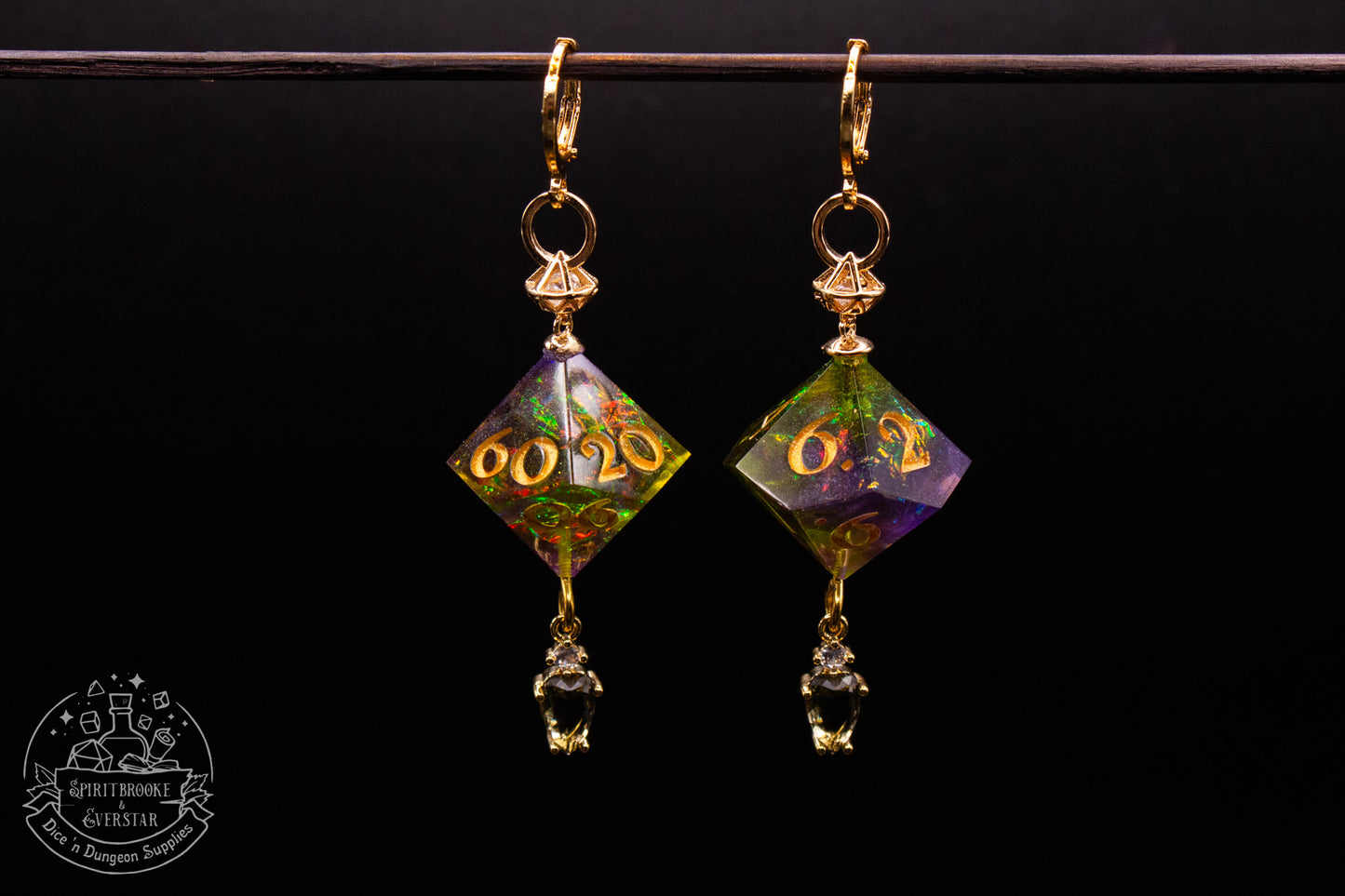 Hexed Glow D10 + D100 Earrings