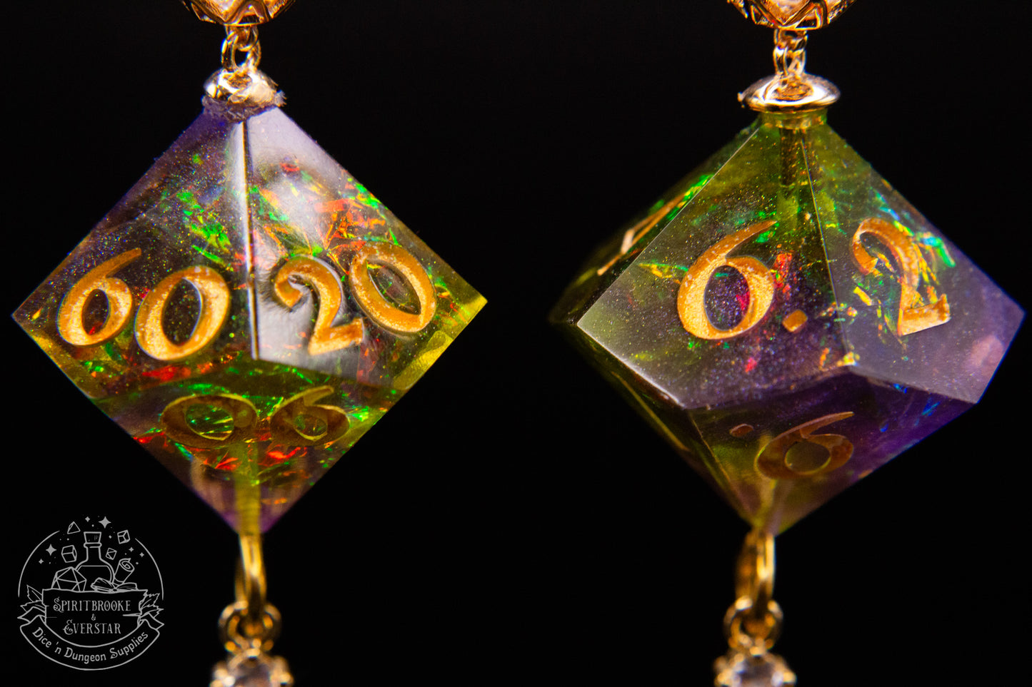 Hexed Glow D10 + D100 Earrings