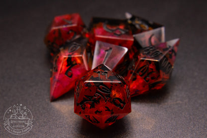 Vampblood Pointy Polyhedral Dice set