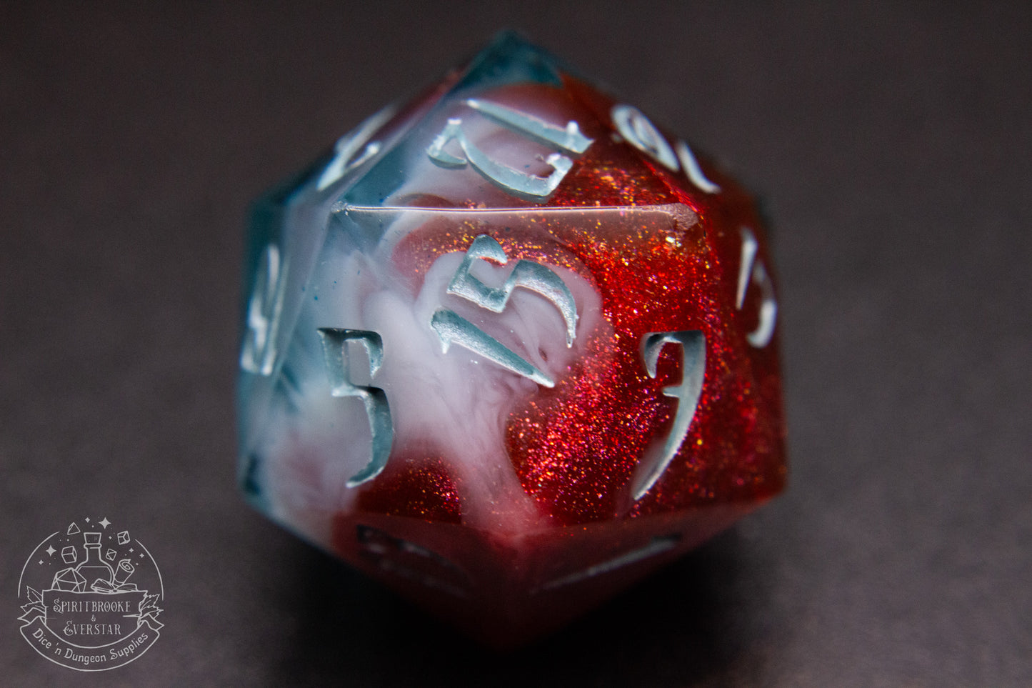 Emberfrost Pointy Polyhedral Dice set