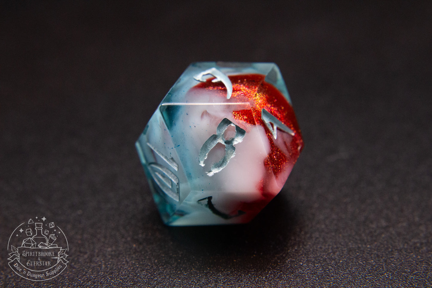Emberfrost Pointy Polyhedral Dice set