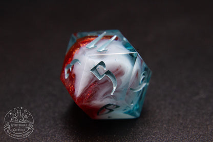 Emberfrost Pointy Polyhedral Dice set