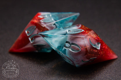 Emberfrost Pointy Polyhedral Dice set