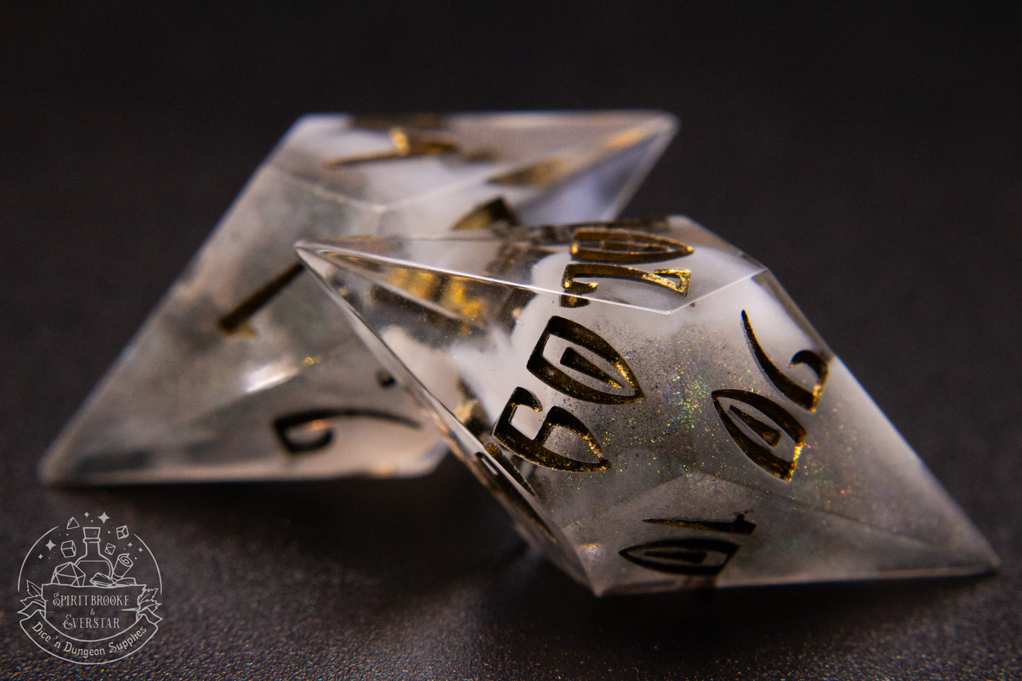 Spiritglass Pointy Polyhedral Dice set
