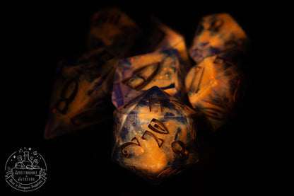 Hallows Ember Pointy Polyhedral Dice set
