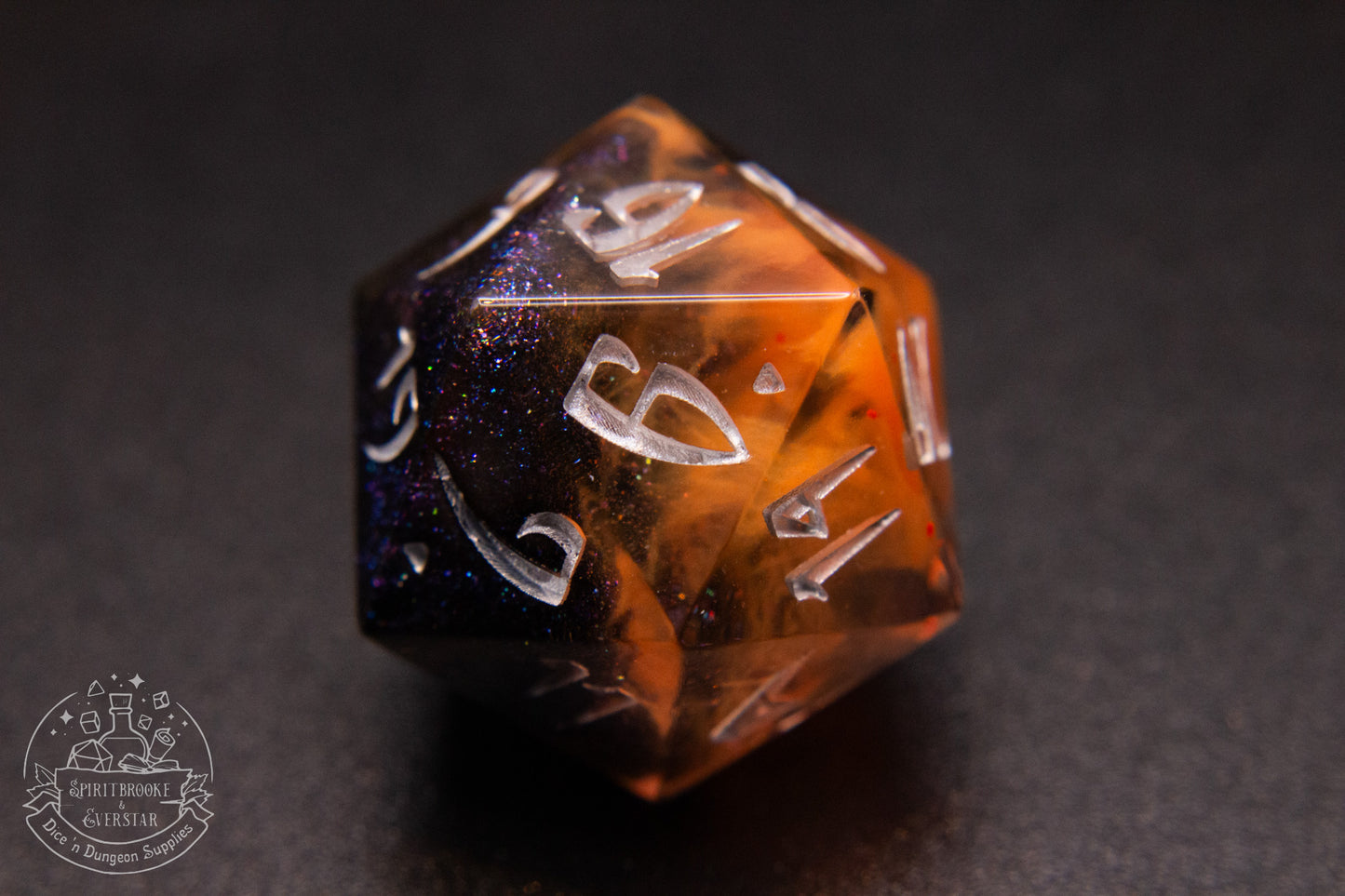 Hallows Ember Pointy Polyhedral Dice set