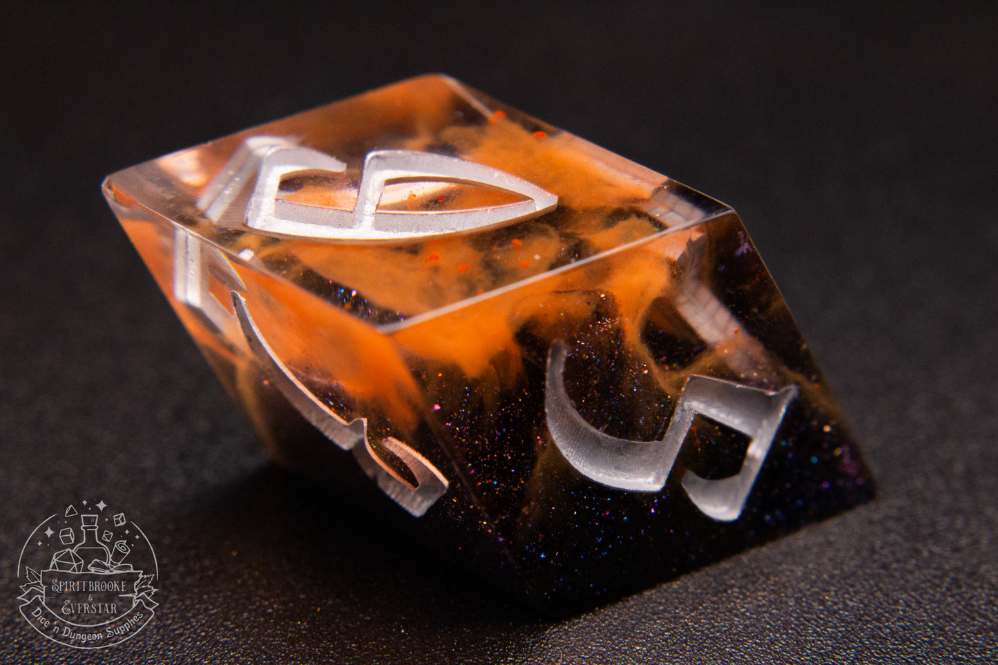 Hallows Ember Pointy Polyhedral Dice set