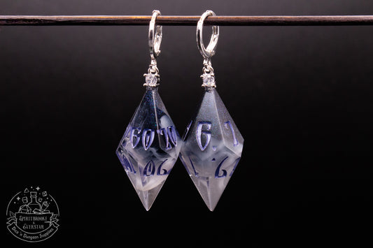 Silver Frost D10 + D100 Pointy Earrings