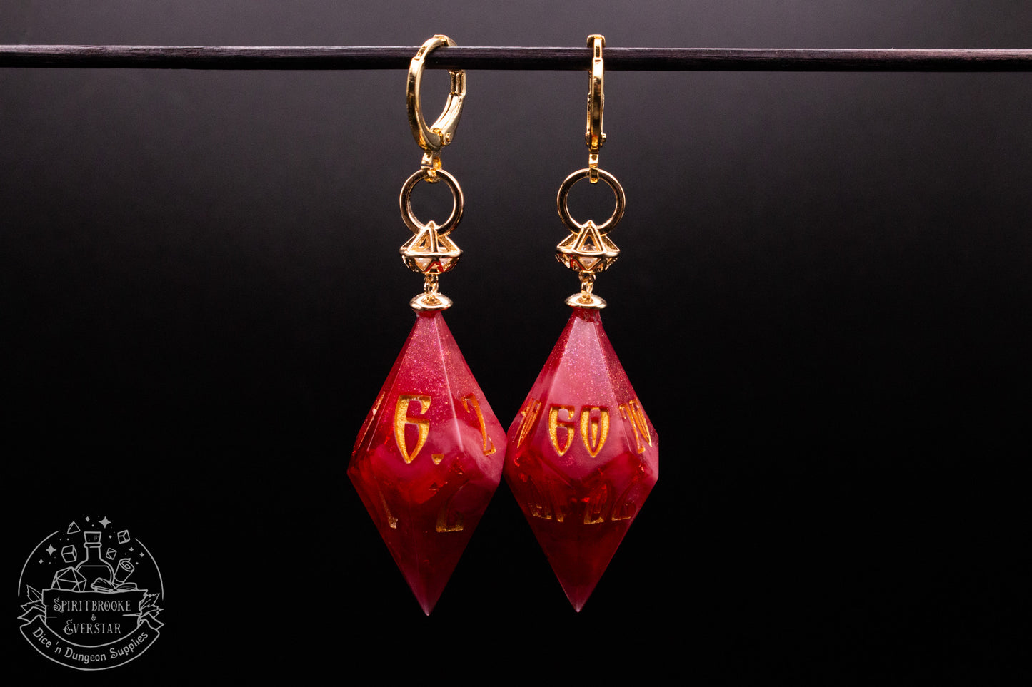 Ruby D10 + D100 Pointy Earrings