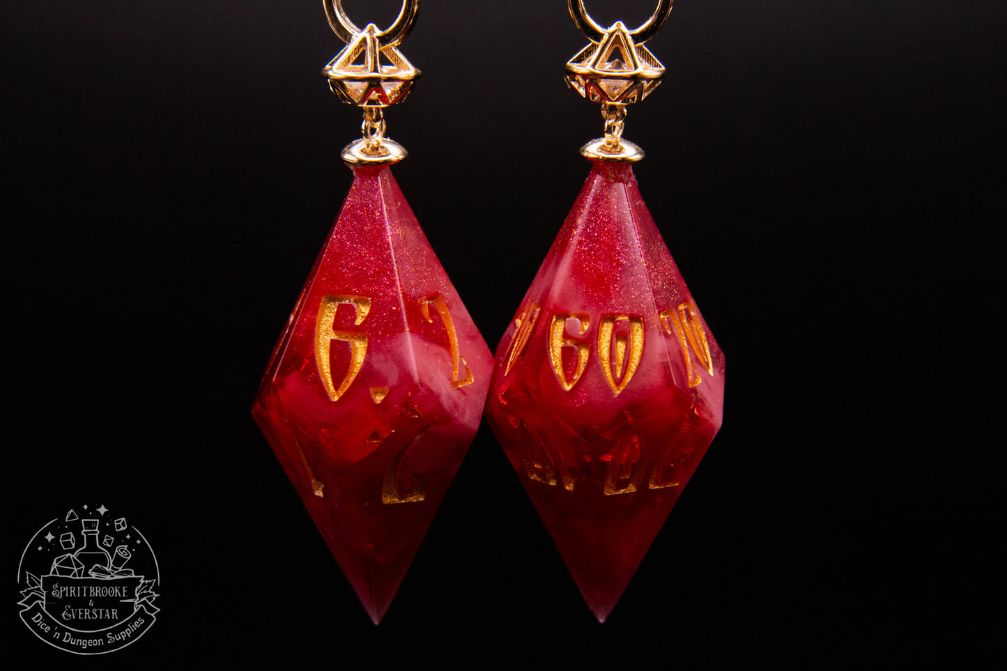 Ruby D10 + D100 Pointy Earrings