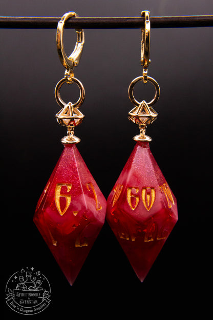 Ruby D10 + D100 Pointy Earrings