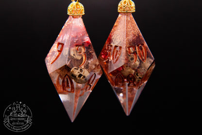 Copper Rot D10 + D100 Pointy Earrings