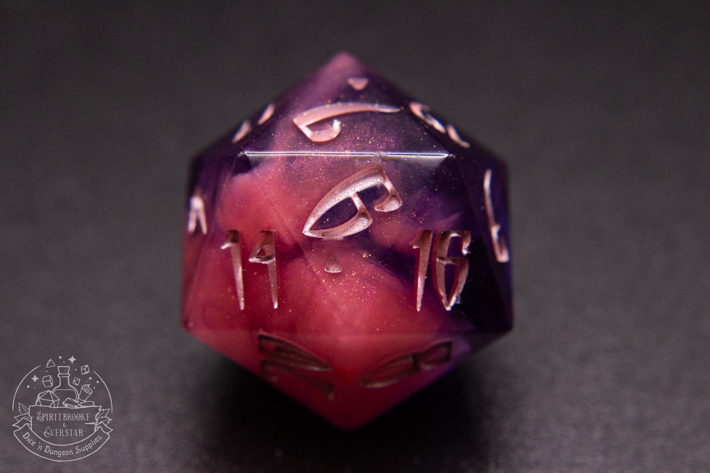 Cursed Rose Pointy Polyhedral Dice set