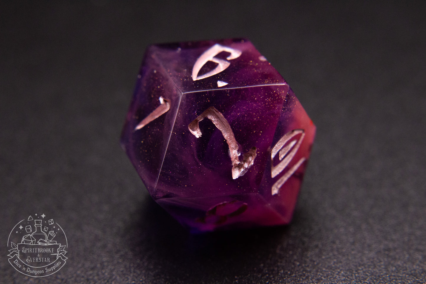 Cursed Rose Pointy Polyhedral Dice set