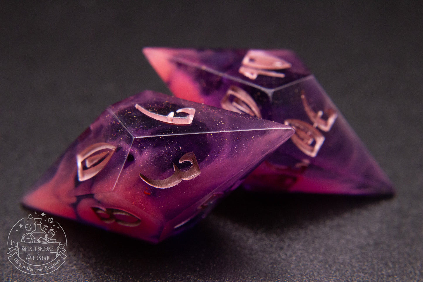 Cursed Rose Pointy Polyhedral Dice set