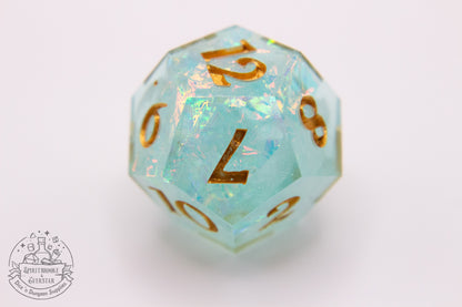 Ethereal Blue Polyhedral Dice set
