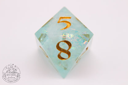 Ethereal Blue Polyhedral Dice set