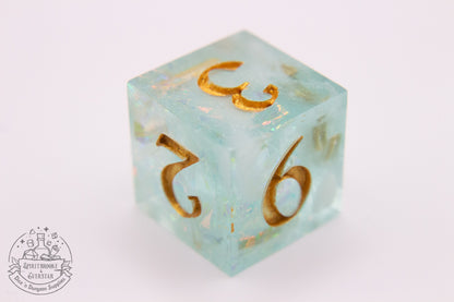 Ethereal Blue Polyhedral Dice set