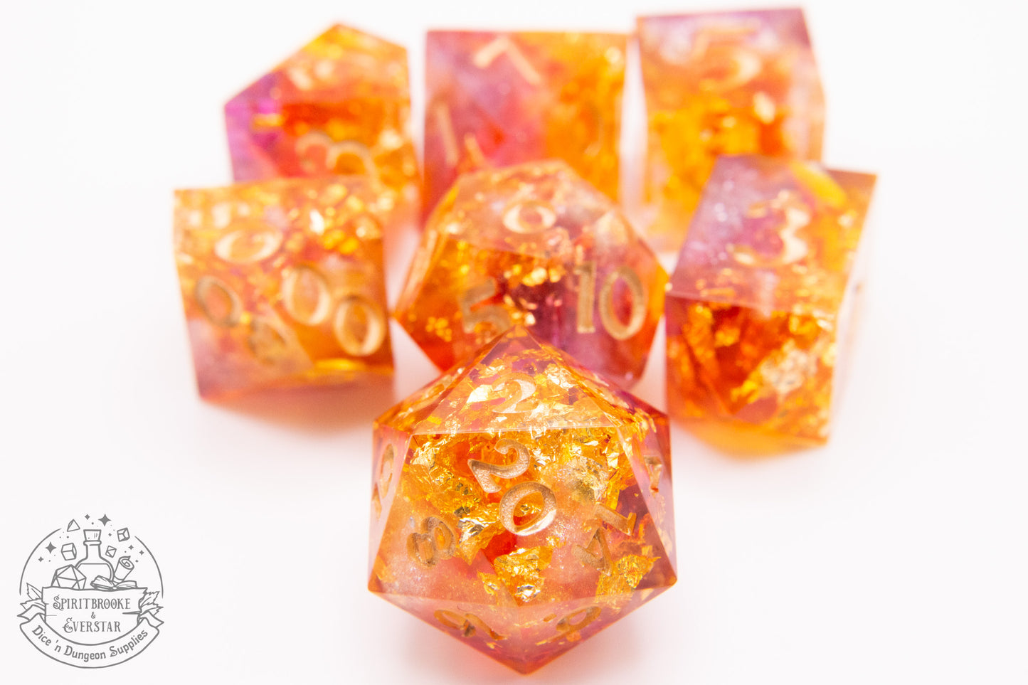 Golden Hour Polyhedral Dice set