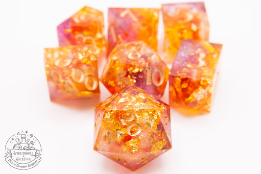 Golden Hour Polyhedral Dice set