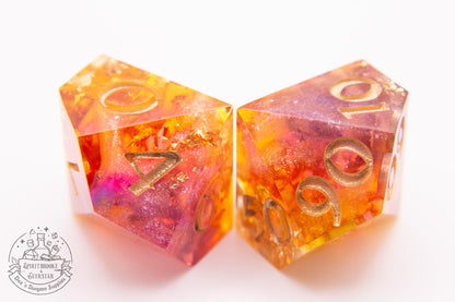 Golden Hour Polyhedral Dice set