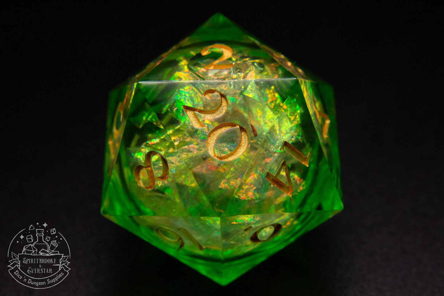 Forest Fairy Liquid Core 35 mm handmade D20 Chonk