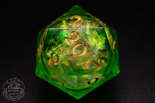 Forest Fairy Liquid Core 35 mm handmade D20 Chonk