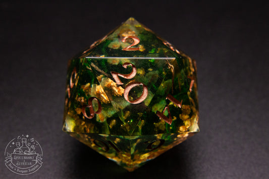 Emerald Grove 35 mm handmade D20 Chonk