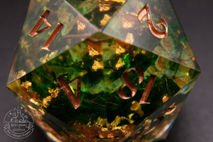 Emerald Grove 35 mm handmade D20 Chonk