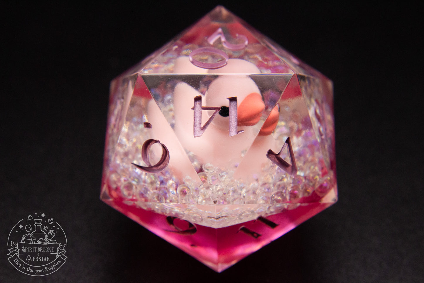 Pink Ducky 35 mm handmade D20 Chonk