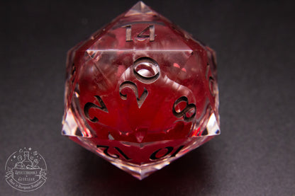 Blood Liquid Core 35 mm handmade D20 Chonk