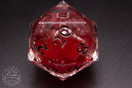 Blood Liquid Core 35 mm handmade D20 Chonk