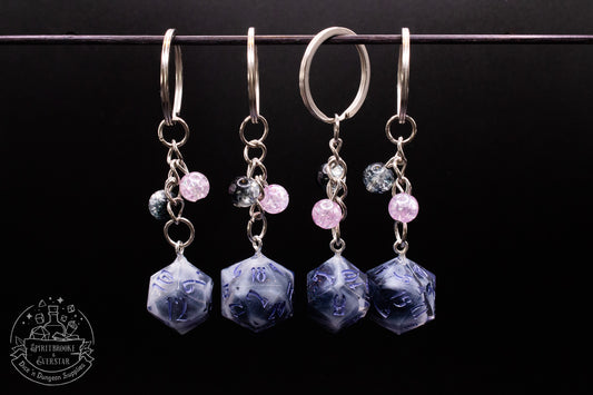 Silverfrost Dice Keychains