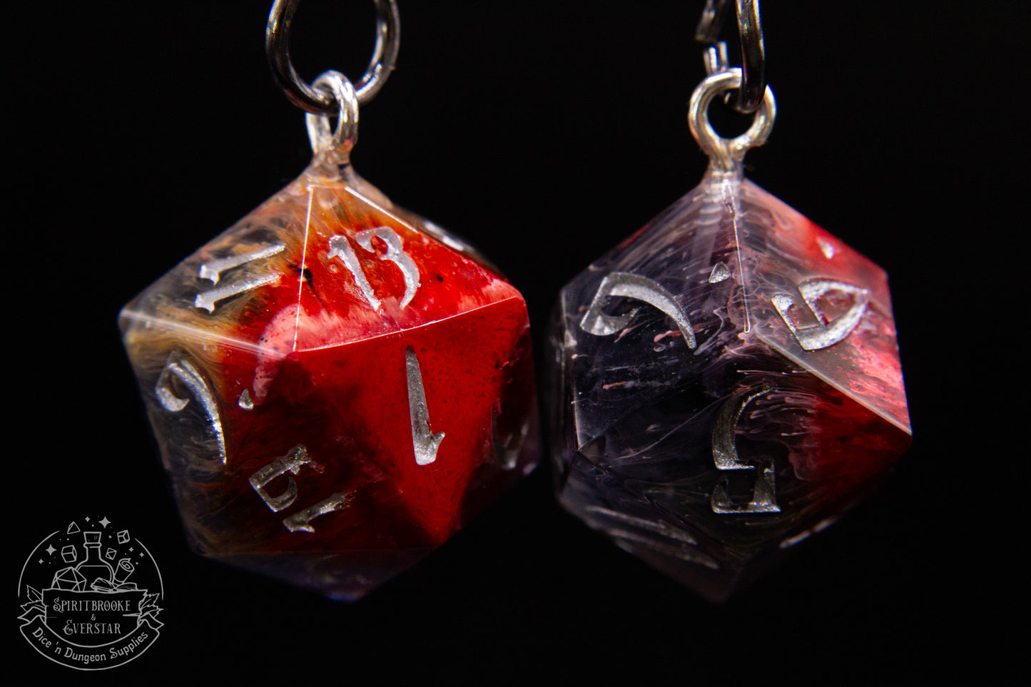 Crimson Dice Keychains