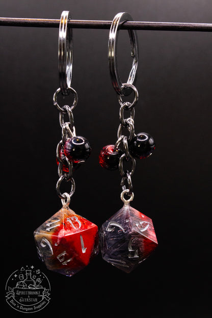 Crimson Dice Keychains