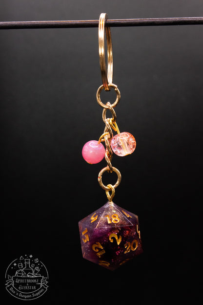 Cozy Red Wine Dice Keychains