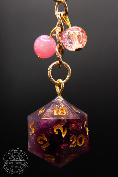 Cozy Red Wine Dice Keychains