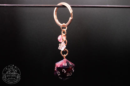 Pink Licorice Dice Keychains