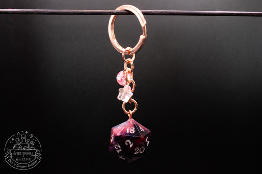 Pink Licorice Dice Keychains