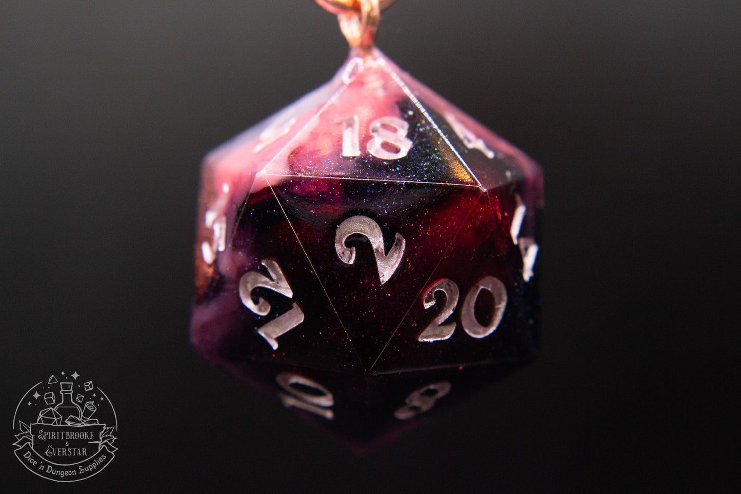 Pink Licorice Dice Keychains